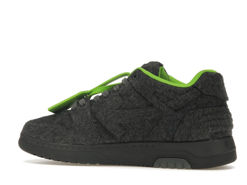 OFF-WHITE Out Of Office "OOO" Low Tops Grey Green Wool