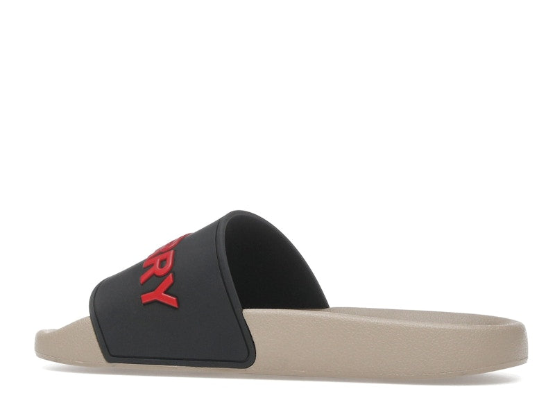 Burberry Embossed Logo Slide Black Red Tan (Women's)