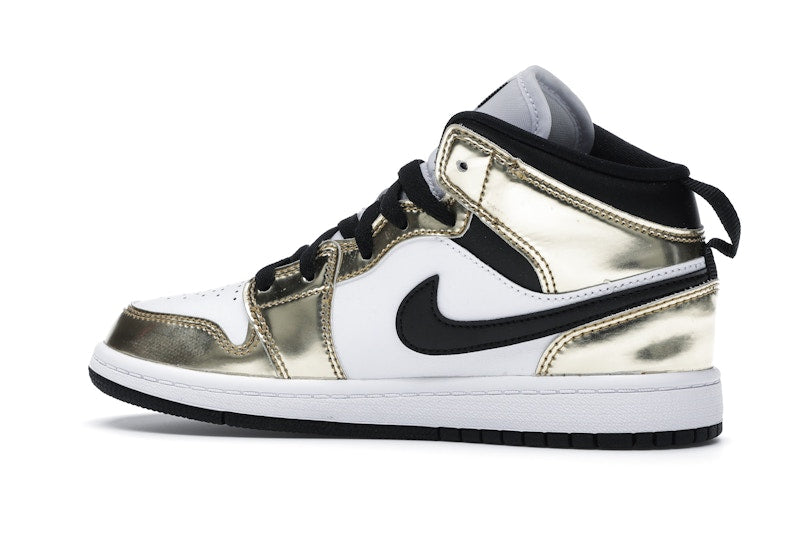 Jordan 1 Mid Metallic Gold Black White (PS)
