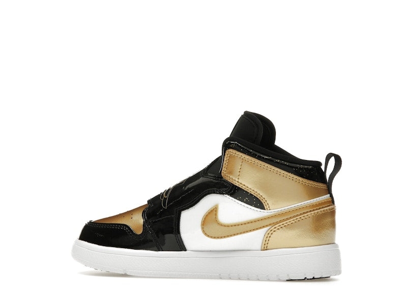 Sky Jordan 1 Mid Black Metallic Gold White (PS)