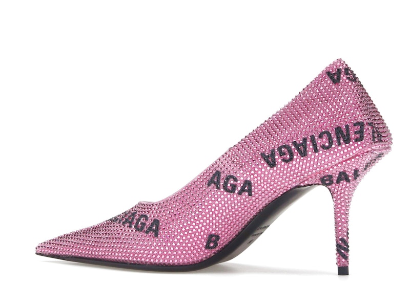 Balenciaga Square Knife Embellished Pumps Pink Black (Women's)