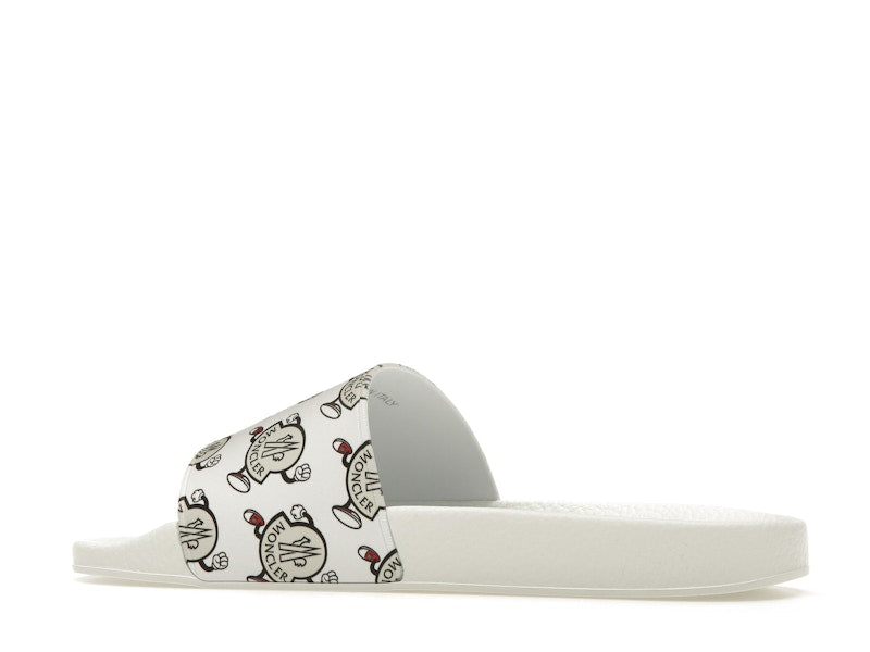Moncler Basile Slide Logo Print White