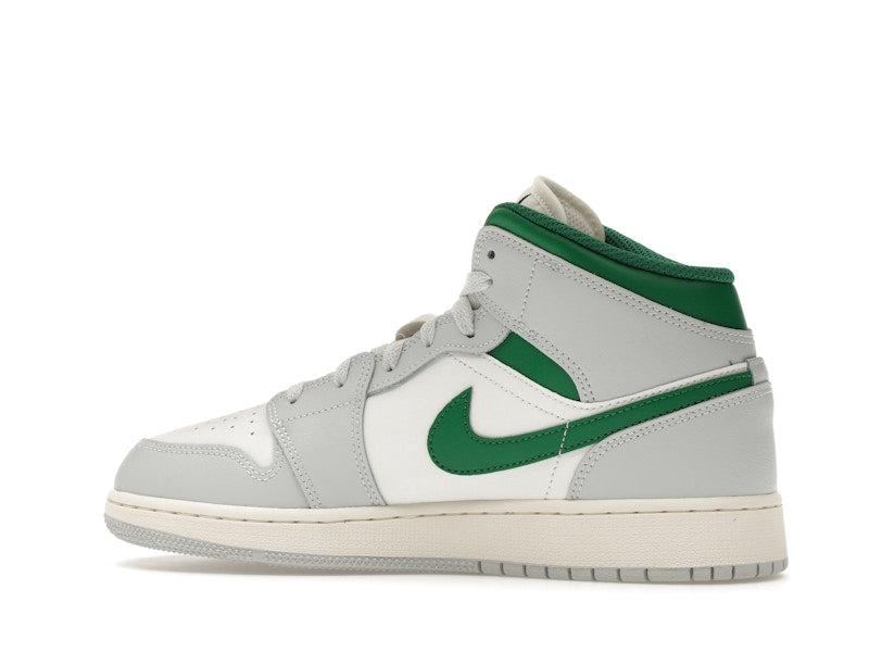 Jordan 1 Mid White Pure Platinum Pine Green (GS)