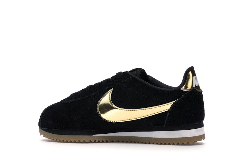Nike Classic Cortez Black Metallic Gold Gum (Women's)