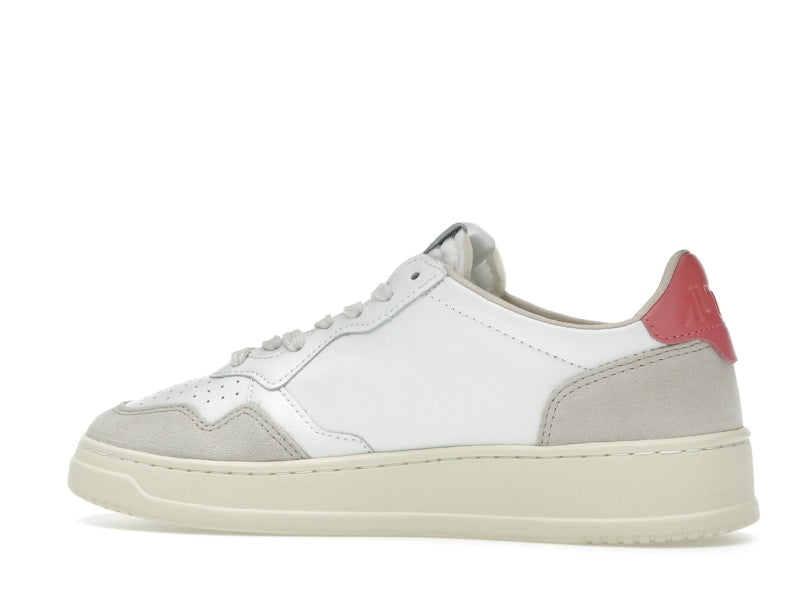 Autry Medalist Leather Low White Tearose Beige (Women's)