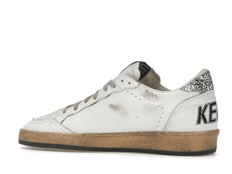 Golden Goose Ball Star White Silver Glitter (Women's)