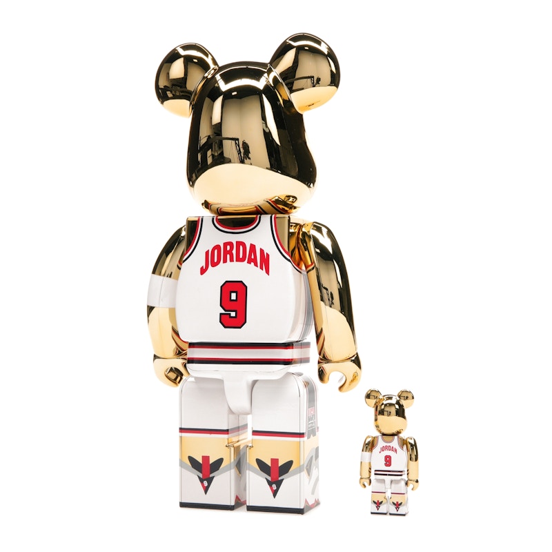 Bearbrick Michael Jordan 1992 Team USA (Dream Team) 100% & 400% Set Gold Chrome