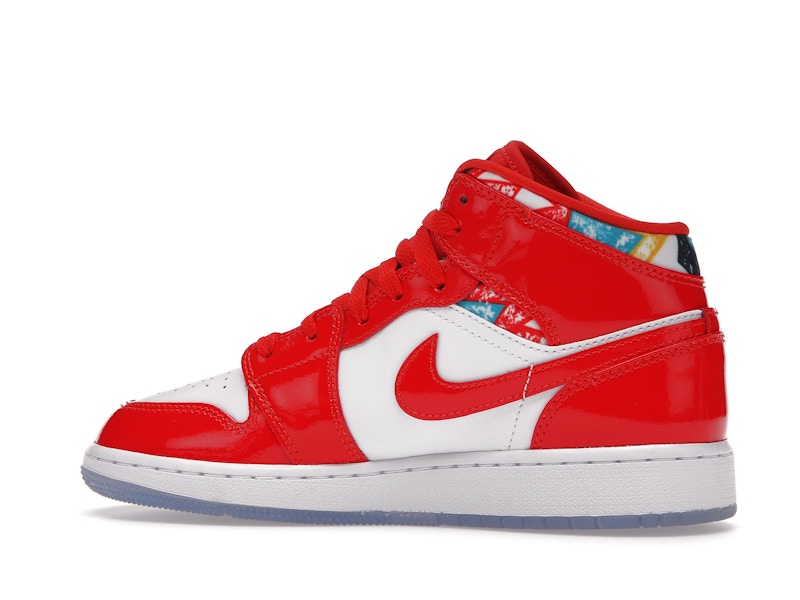 Jordan 1 Mid Barcelona Sweater Red Patent (GS)