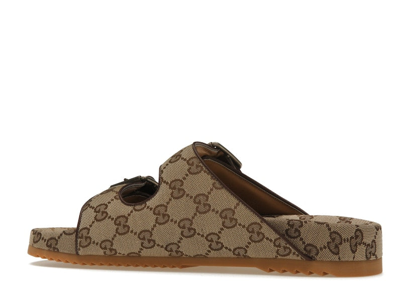 Gucci Strap Slide Sandal Beige Canvas