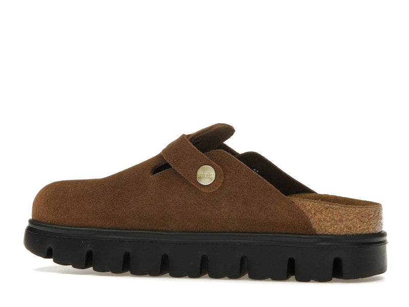 Birkenstock Boston Chunky Suede Dark Tea Black (Narrow) (Women's)