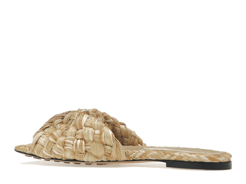 Bottega Veneta Raffia Stretch Flat Sandals Macadamia (Women's)