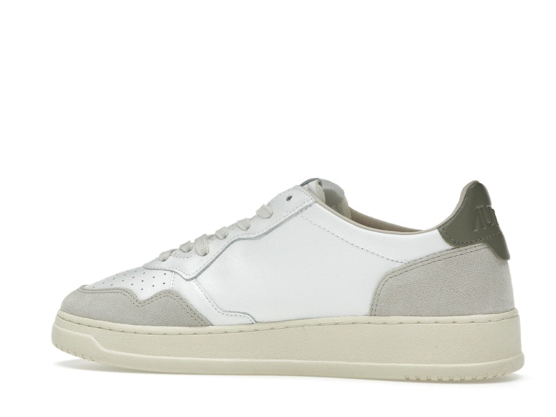 Autry Medalist Leather Low White Covert Green Beige