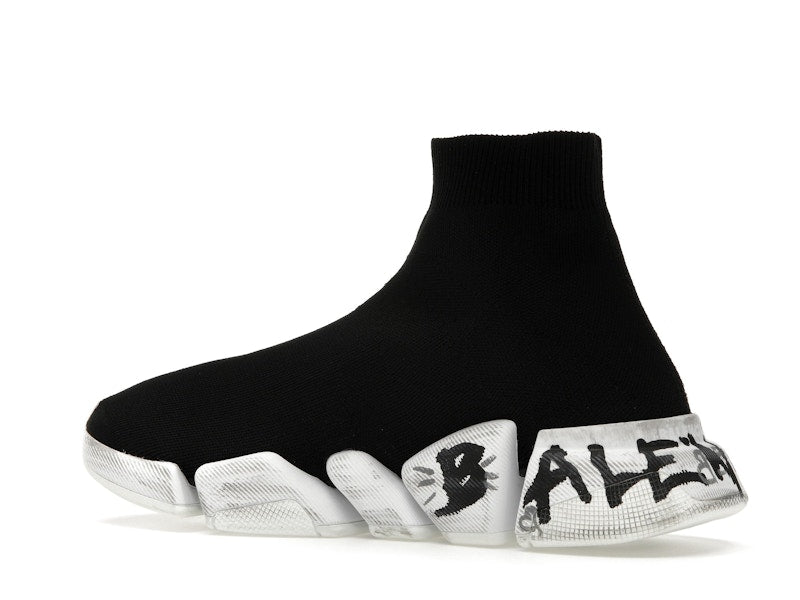 Balenciaga Speed 2.0 Graffiti Recycled Knit Black (Women's)