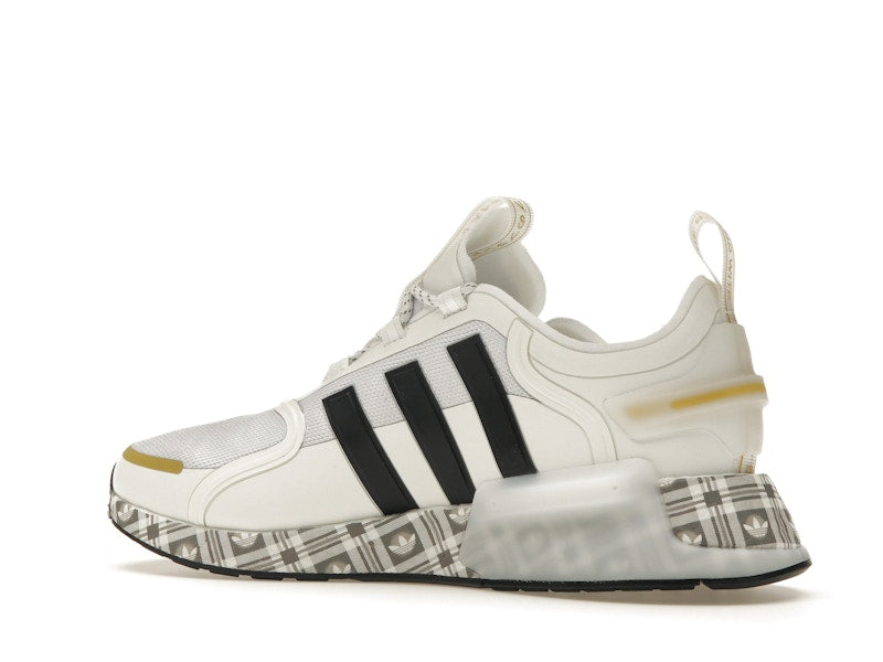 adidas NMD R1 V3 White Black Gold Tartan Trefoil