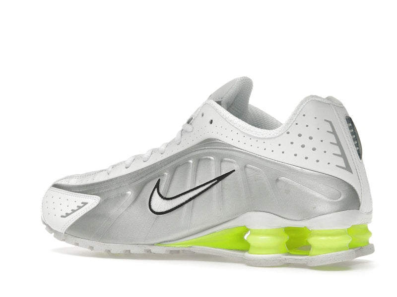 Nike Shox R4 White Metallic Silver Volt (Women's)