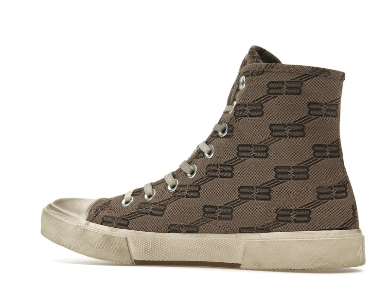 Balenciaga Paris High Top BB Monogram Dark Beige Brown