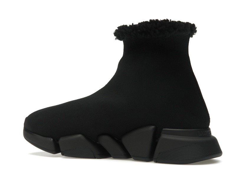 Balenciaga Speed 2.0 Recycled Fake Fur Black (Women's)