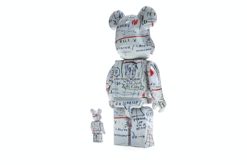 Bearbrick Jean-Michel Basquiat 2 100% & 400% Set White