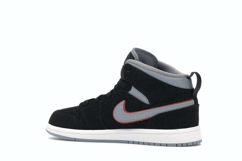 Jordan 1 Mid Black Particle Grey Gym Red (PS)