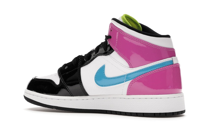 Jordan 1 Mid White Black Cyber Pink (GS)