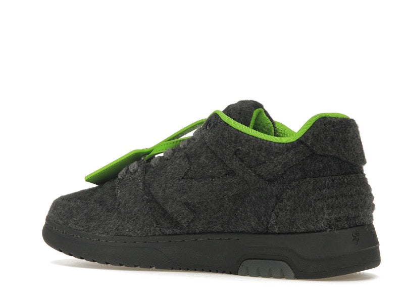 OFF-WHITE Out Of Office "OOO" Low Tops Grey Green Wool