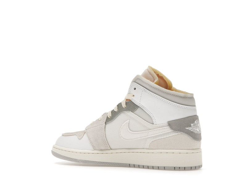 Jordan 1 Mid SE Craft Inside Out White Grey (GS)