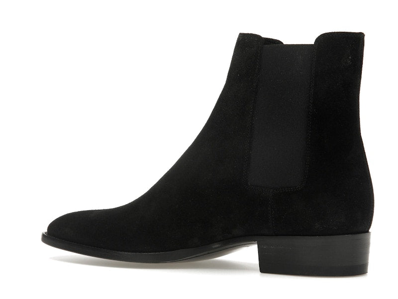 Saint Laurent Wyatt Chelsea Boot Black Suede