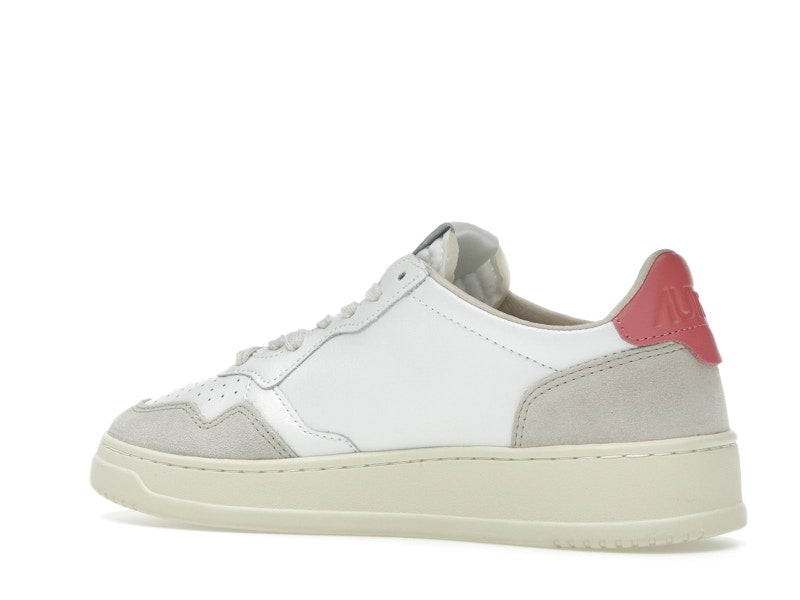Autry Medalist Leather Low White Tearose Beige (Women's)