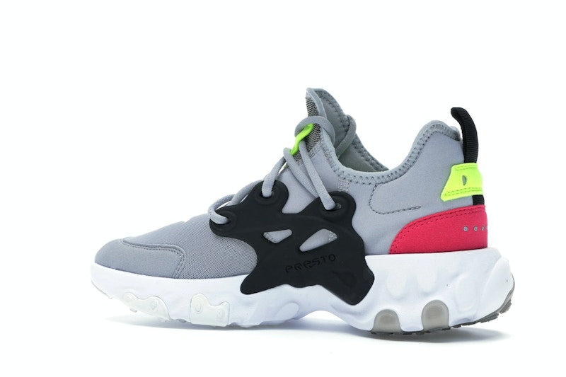 Nike React Presto Wolf Grey Black Rush Pink Volt (GS)
