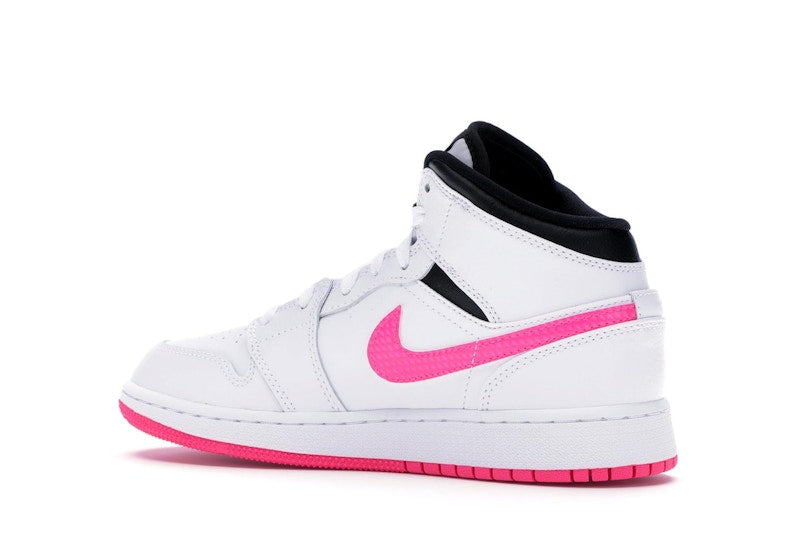 Jordan 1 Mid White Black Hyper Pink (GS)