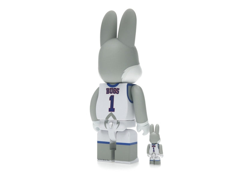 Bearbrick x Space Jam Rabbrick Bugs Bunny 100% & 400% Set Grey