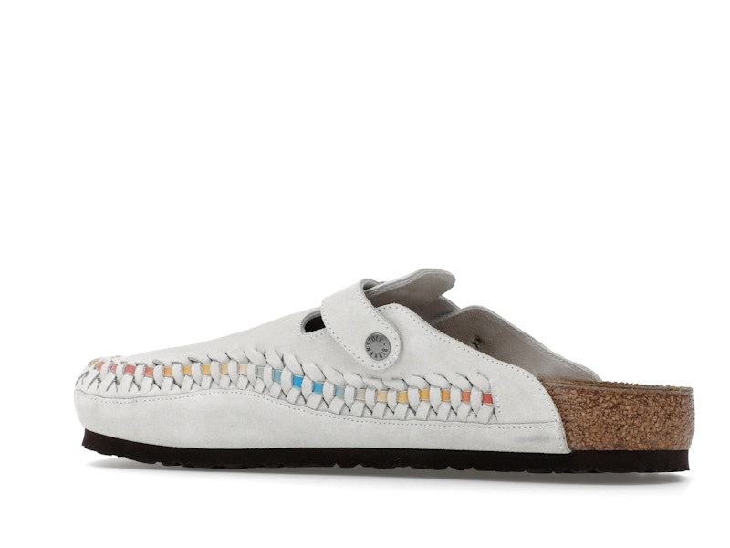 Birkenstock Boston Braided Suede Kith Antique White Tie Dye