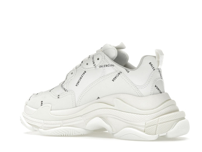 Balenciaga Triple S Allover Logo White (Women's)