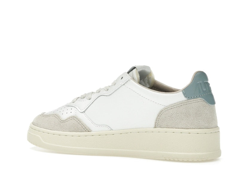 Autry Medalist Leather Low White Silver Blue Beige (Women's)