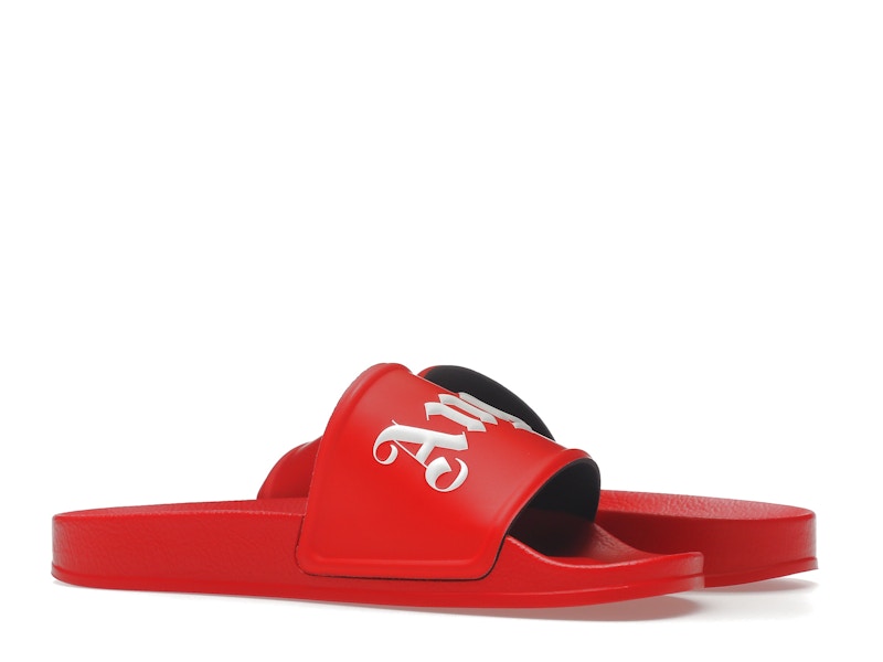 Palm Angels Pool Slides Red White