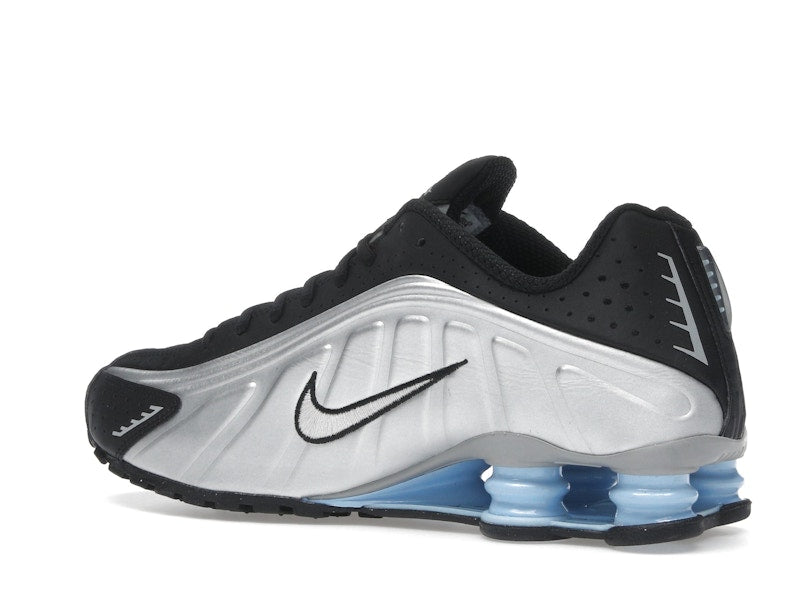 Nike Shox R4 Metallic Silver Black Psychic Blue