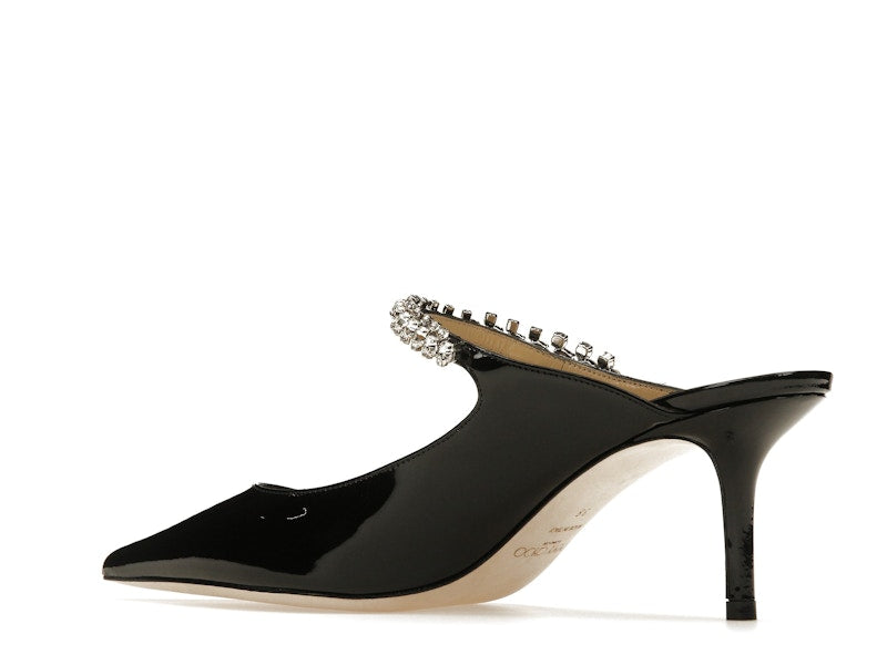 Jimmy Choo Bing 65mm Heeled Mule Black Patent Leather