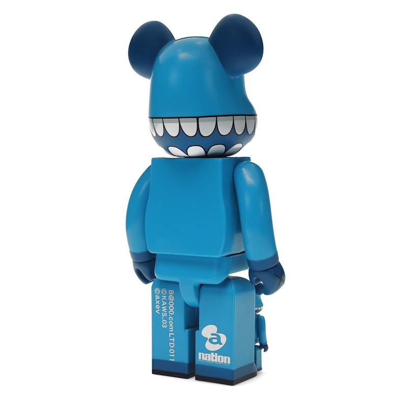 Bearbrick x a-nation KAWS Chompers 100% & 400% Set Blue