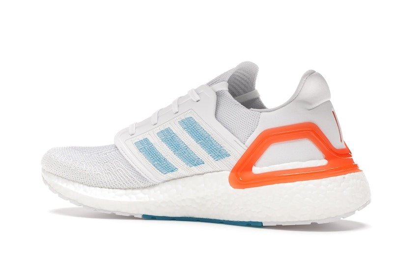 adidas Ultra Boost 20 White Sharp Blue True Orange