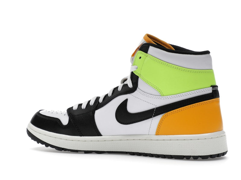 Jordan 1 Retro High Golf White University Gold Volt Black
