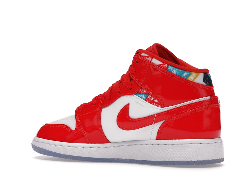 Jordan 1 Mid Barcelona Sweater Red Patent (GS)