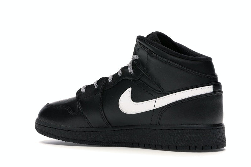 Jordan 1 Mid Black White Speckle (GS)