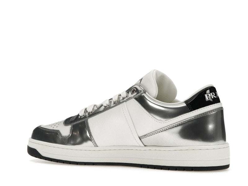 Prada Downtown Low Top Sneakers Leather White Silver