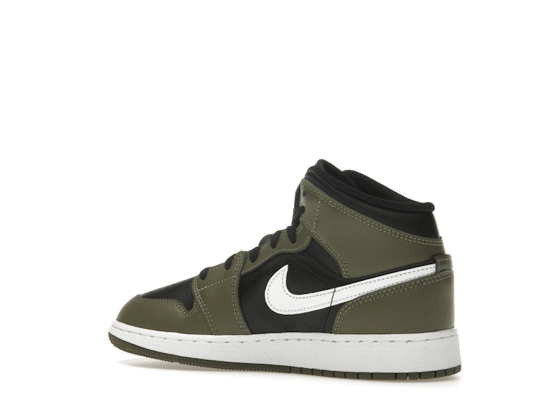 Jordan 1 Mid Black White Olive (GS)