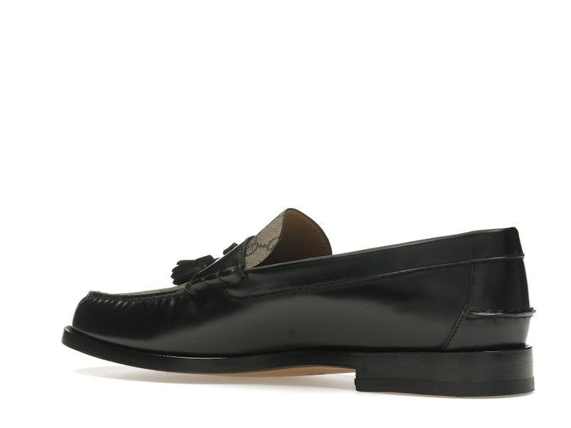 Gucci Tassel GG Canvas Loafers Black Ebony