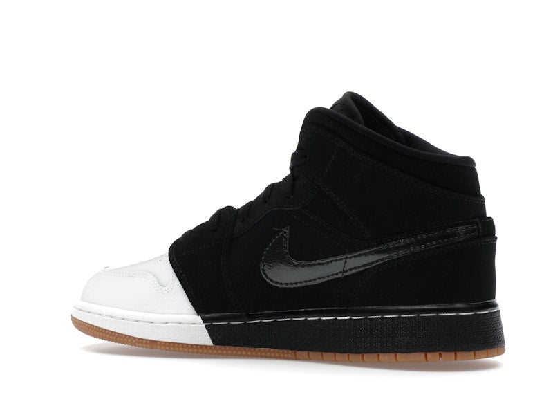 Jordan 1 Mid Black White Gold (GS)