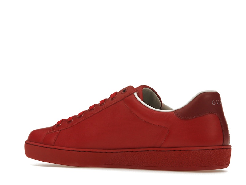 Gucci Ace Perforated Interlocking G Red