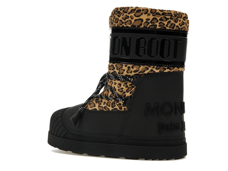 Moncler Shedir Snow Boots Palm Angels Black Leopard Print