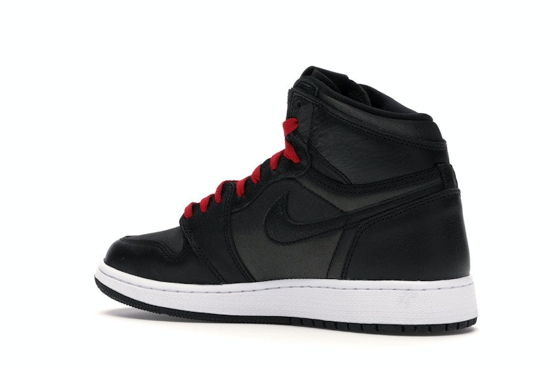 Jordan 1 Retro High Black Satin Gym Red Black (GS)