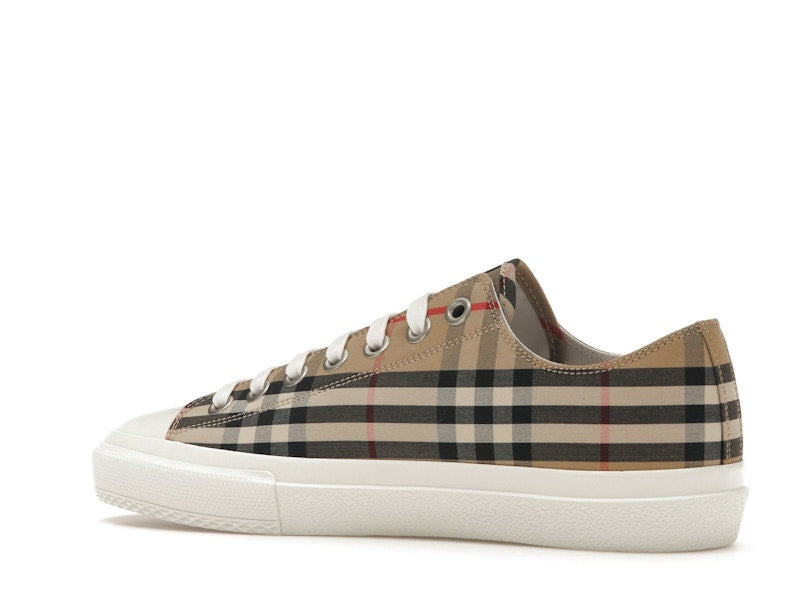 Burberry Logo Print Vintage Check Cotton Sneakers Archive Beige (Women's)